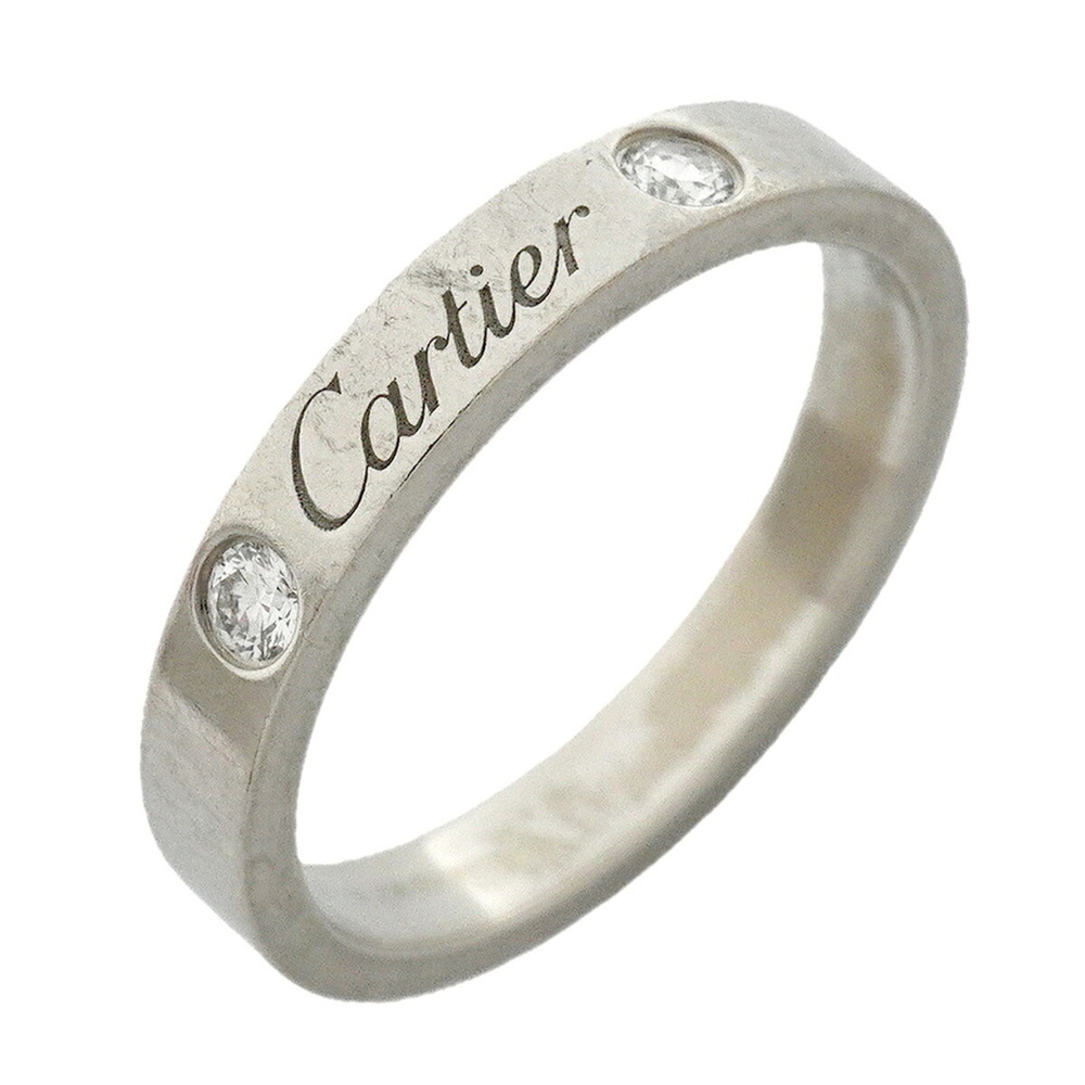 CARTIER Silver Diamond Ring #52